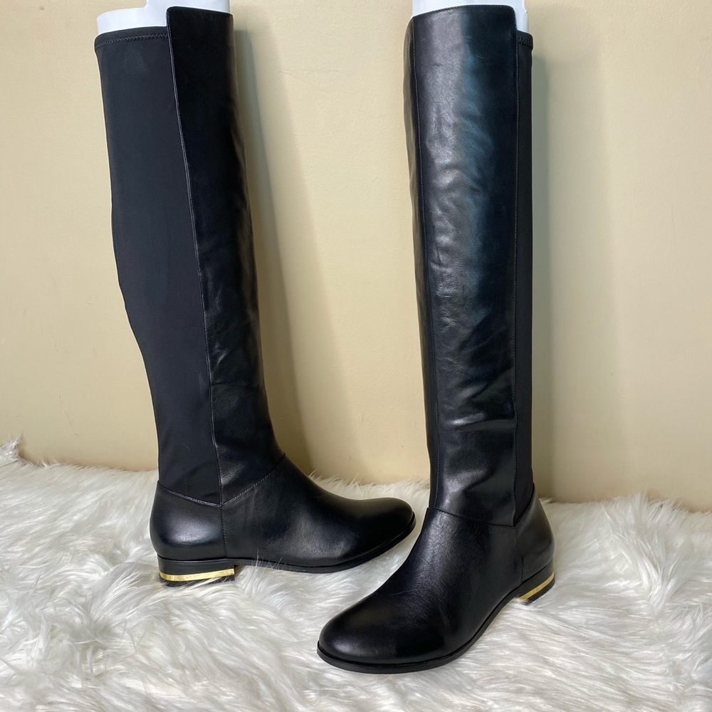 ANN TAYLOR BLACK LEATHER RIDING BOOT